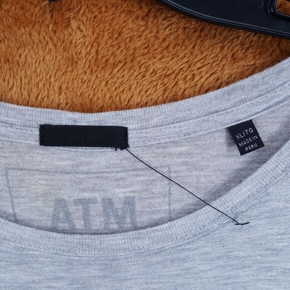 ATM Mens Shirt XL Gray Pullover Short Sleeve Super Soft 100% Modal Tee - Picture 2 of 7